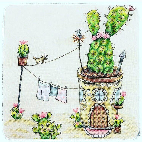 NeoCraft skaičiuojamo kryželio rinkinys „Kaktusai“, 20×23 cm