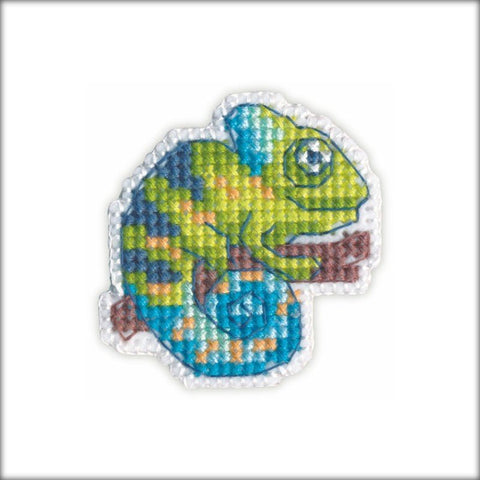Chameleono ženklelio siuvinėjimo komplektas — 9 spalvos - kaSiulai.lt