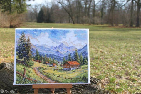 „Chamonix slėnis“ — peizažas siuvinėjimui kryželiu, 30 × 39,5 cm - kaSiulai.lt