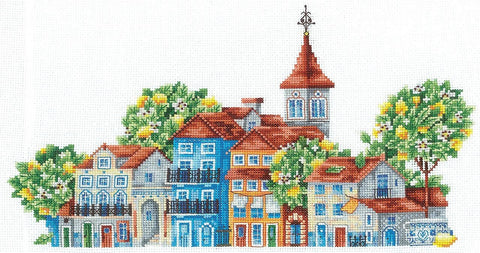 Citrinų šalis — siuvinėjimas kryželiu, Aida 16, 29 × 15,5 cm - kaSiulai.lt