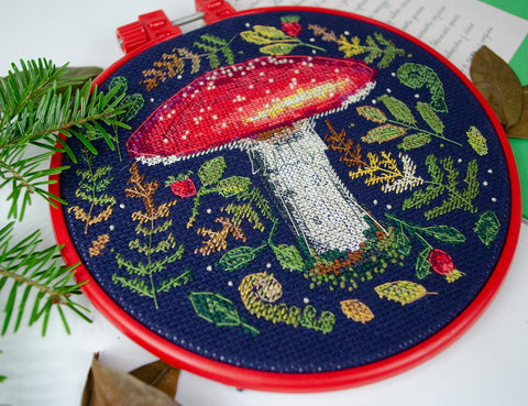 Abris Art kryželių rinkinys „Miško gražuolis“, 14 ct (17×17 cm) su lankeliu