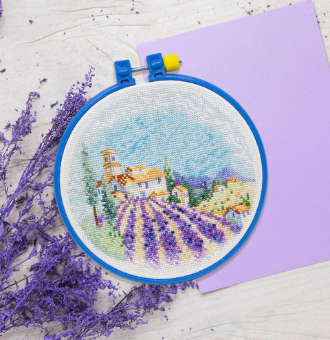 Abris Art kryželių rinkinys Provanso takai, 17×17 cm, 14 ct, su lankeliu