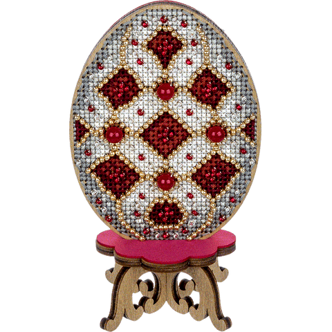 Medinis Velykų kiaušinis siuvinėjimui kryželiu – rinkinys 6,5×11,5 cm