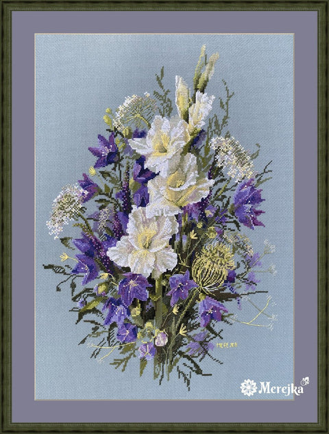 Elegantiškas siuvinėjimo komplektas „Balta kardelė“, 39×27 cm - kaSiulai.lt
