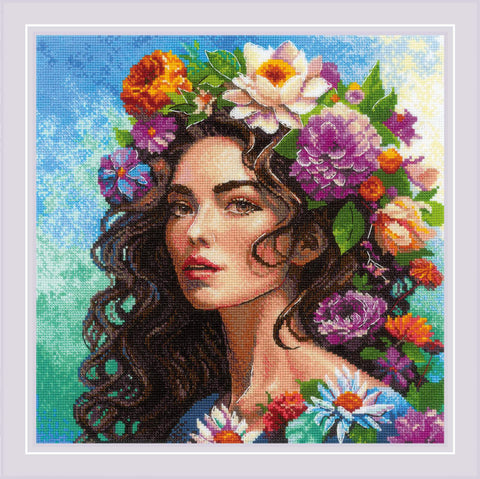 Floral Muse — RIOLIS siuvinėjimo rinkinys Nr. 2254, 30×30 cm, 30 spalvų