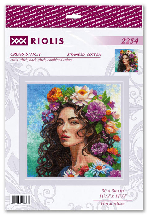 Floral Muse — RIOLIS siuvinėjimo rinkinys Nr. 2254, 30×30 cm, 30 spalvų