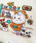 Floristė — kryželiu siuvinėjimo komplektas 11×11 cm - kaSiulai.lt