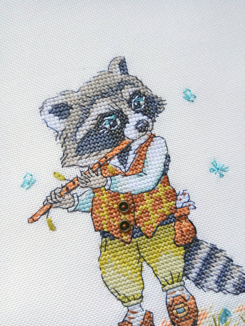 NeoCraft „Miško muzika“ skaičiuoto kryželiu siuvinėjimo rinkinys 12 × 15 cm