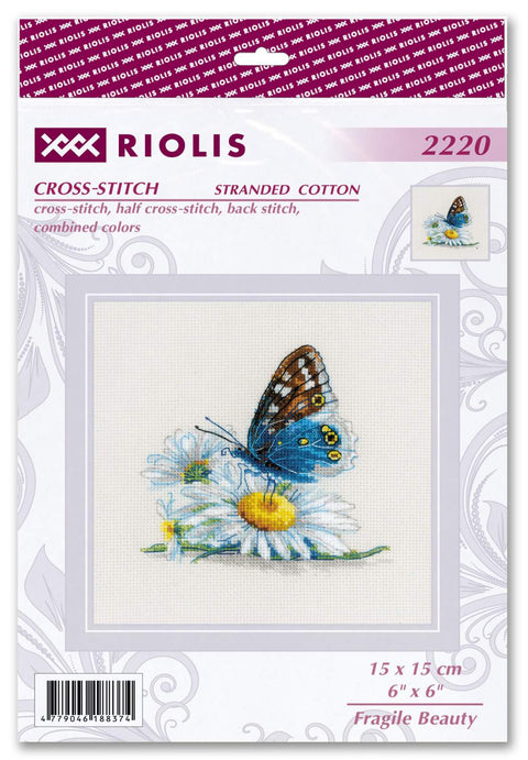 RIOLIS siuvinėjimo rinkinys „Fragile Beauty“ Nr. 2220 — 15×15 cm, 14 spalvų, Zweigart 18ct AIDA