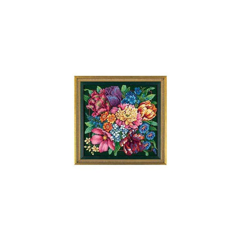 Gėlių spindesys (36 x 36 cm) - DIMENSIONS siuvinėjimo kryželiu rinkinys - kaSiulai.lt