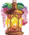 Glicinija – mini siuvinėjimo komplektas kryželiu, Aida 14 ct, 9×11 cm - kaSiulai.lt
