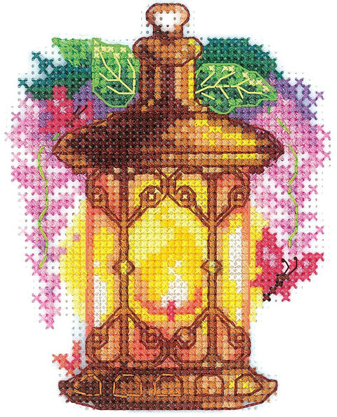 Glicinija – mini siuvinėjimo komplektas kryželiu, Aida 14 ct, 9×11 cm - kaSiulai.lt