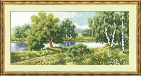 Golden Fleece „Prie upės“ S/VM010 — siuvinėjimo komplektas 17,5×38 cm - kaSiulai.lt