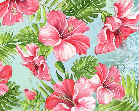 Deimantinės mozaikos rinkinys „Hibiskų rojus“ 50 x 40 cm