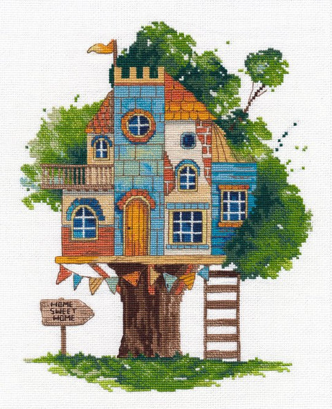 „Home Sweet Home“ siuvinėjimas kryželiu — jaukus namų dekoro komplektas - kaSiulai.lt