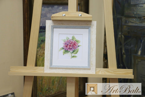 Hortenzija — siuvinėjimo komplektas ant Aida 14, 17 spalvų, 12×12 cm - kaSiulai.lt