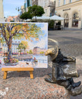 Įkvepiantis siuvinėjimo kryželiu komplektas „Rytmečio šviesa“, 29×39 cm - kaSiulai.lt
