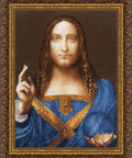 Įspūdingas siuvinėjamas kryželiu paveikslas „Pasaulio Išganytojas“ 39,5×53 cm - kaSiulai.lt