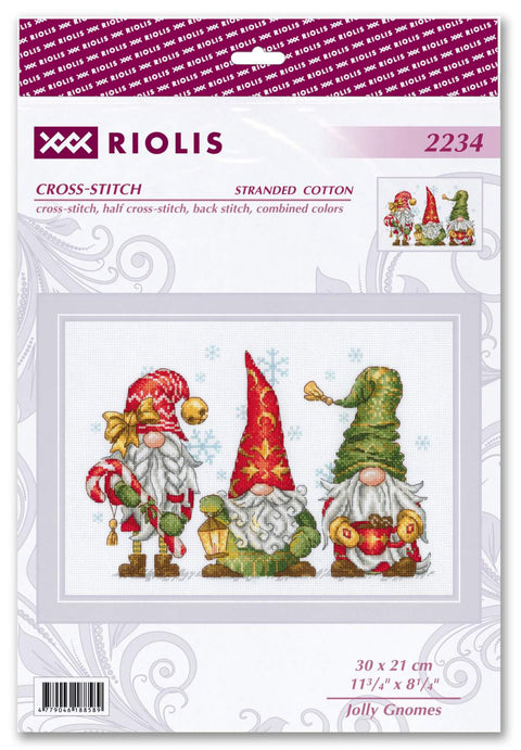 Siuvinėjimo rinkinys RIOLIS "Jolly Gnomes" Nr. 2234 — 30×21 cm, 20 spalvų