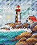 Jūrinis peizažas siuvinėjimui kryželiu (Aida 14, 10×11 cm) – mėgėjams - kaSiulai.lt