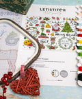 Kalėdinis kryželių komplektas „Christmas Sampler“, 38×27 cm - kaSiulai.lt