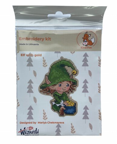 Kalėdinis nykštukas su aukso detalėmis KF022/78 - kaSiulai.lt