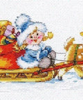 Kalėdinis siuvinėjimo komplektas „Happy New Year“ Aida 14 Lurex, 40×10 cm - kaSiulai.lt