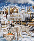 Kalėdinis skaičiuoto kryžiuko siuvinėjimo komplektas „Santa’s Express“ 54×35 cm - kaSiulai.lt