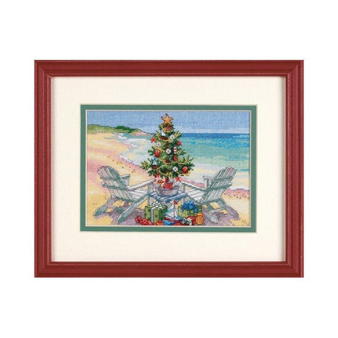 Kalėdos prie jūros (18 x 13 cm) - DIMENSIONS siuvinėjimo kryželiu rinkinys - kaSiulai.lt