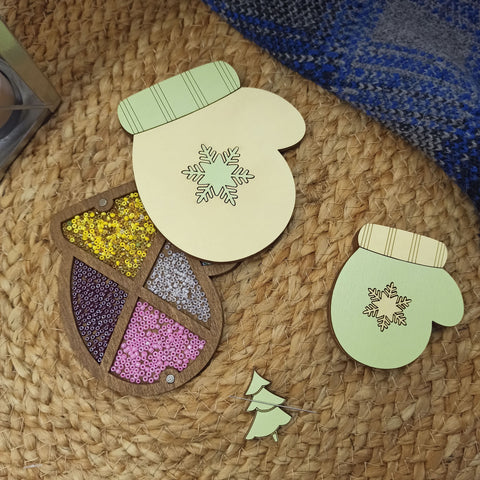 Karoliukams skirta organizavimo dėžutė „Geltona pirštinė“ KF027/82 - kaSiulai.lt