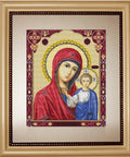 Kazanės Dievo Motinos ikona SB446 – Luca‑s siuvinėjimo komplektas (Aida 18, 27,5×33,5 cm) - kaSiulai.lt
