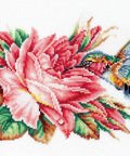 Kolibris ir rožė — siuvinėjimo komplektas Aida 16, 21 × 14,5 cm - kaSiulai.lt