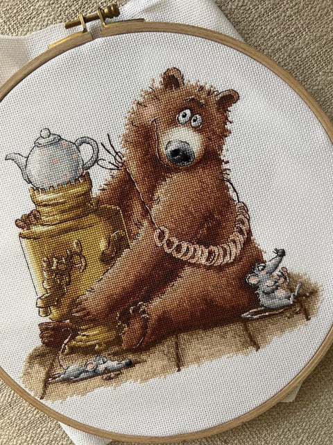 Komplektas siuvinėjimui kryželiu „Arbatėlė“ 20 × 18,5 cm — puiki dovana - kaSiulai.lt