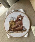 Komplektas siuvinėjimui kryželiu „Arbatėlė“ 20 × 18,5 cm — puiki dovana - kaSiulai.lt