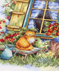 Komplektas siuvinėjimui kryželiu „Kaimo idilė“, 26×19 cm — puiki dovana - kaSiulai.lt