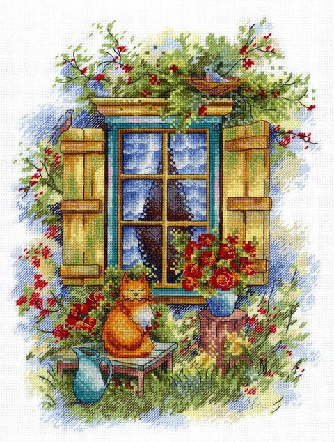 Komplektas siuvinėjimui kryželiu „Kaimo idilė“, 26×19 cm — puiki dovana - kaSiulai.lt