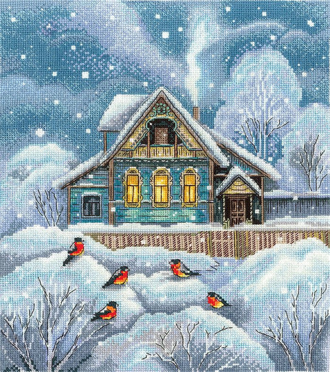 Komplektas siuvinėjimui kryželiu „Kur šilta“, 23×25,5 cm — puiki dovana - kaSiulai.lt