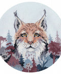 Komplektas siuvinėjimui kryželiu „Lūšis“ 15×14 cm, Aida 16 ct, mėlynas - kaSiulai.lt