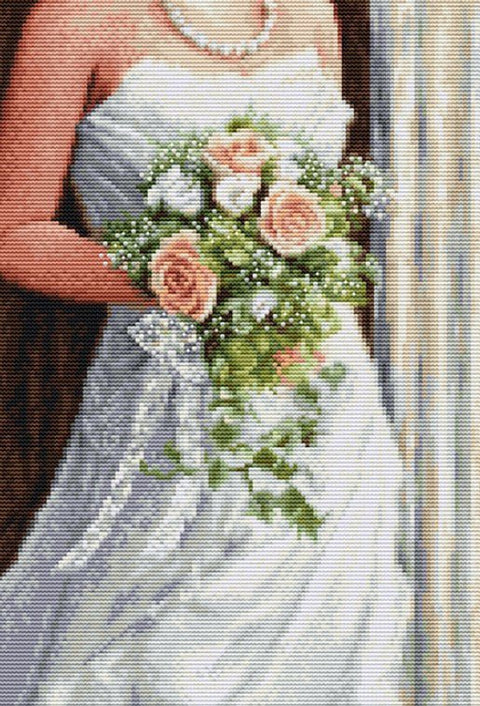 Komplektas siuvinėjimui kryželiu „Nuotaka“, 19×28 cm — elegantiška dovana - kaSiulai.lt