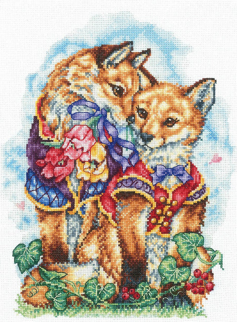 Komplektas siuvinėjimui kryželiu „Vestuvių nuotrauka“ — Aida 16, 20×27 cm - kaSiulai.lt