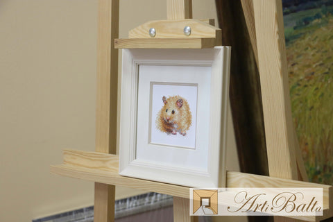 Komplektas siuvinėjimui kryželiu „Žiurkėnas“ — Aida 14 ct, 14 spalvų, 9×7 cm - kaSiulai.lt