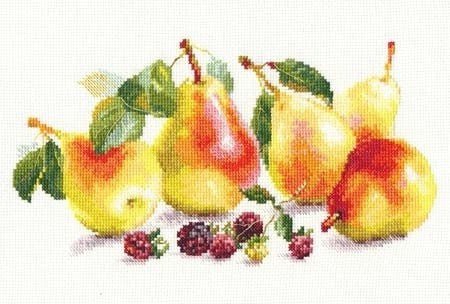 Kriaušių motyvo siuvinėjimas kryželiu, Aida 14, 36×27 cm, 33 spalvų - kaSiulai.lt