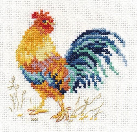 Kryželių rinkinys Gaidys — Aida 14, 13 spalvų, 9×10 cm - kaSiulai.lt