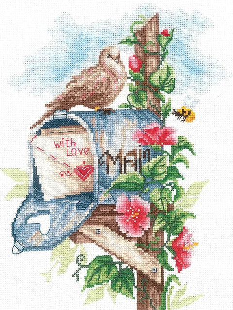 Kryželiu siuvinėjamas paveikslas „Laiškas tau“, Aida 16, 45 spalvų, 33×30 cm - kaSiulai.lt