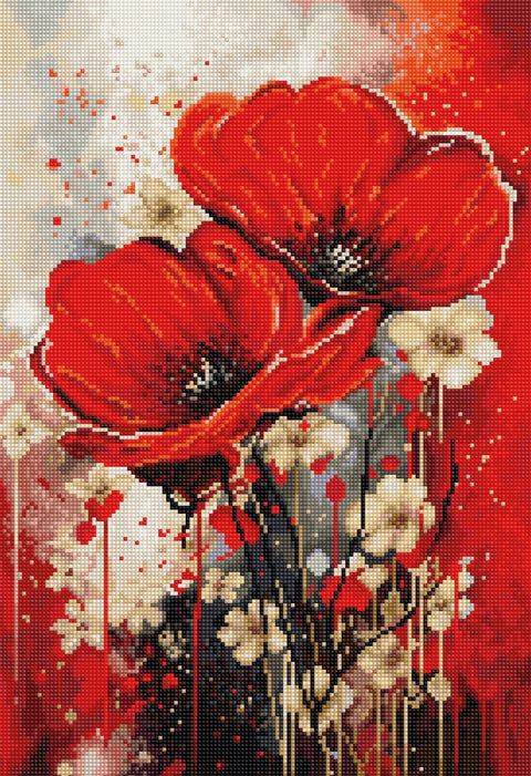 Kryželiu siuvinėjimo komplektas „Aguonų šokis“ 22×32 cm - kaSiulai.lt