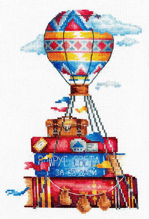 Kryželiu siuvinėjimo komplektas Aida 16 — 27 spalvos, 15×21,5 cm - kaSiulai.lt