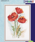 Kryželiu siuvinėjimo komplektas „Akvarelinės aguonos“ - kaSiulai.lt