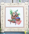 Kryželiu siuvinėjimo komplektas „Grybų sezonas“, 13×11 cm — žavinga dovana - kaSiulai.lt