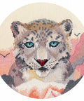 Kryželiu siuvinėjimo komplektas „Leopardas“, 15×13 cm, 20 spalvų, Aida 16 ct - kaSiulai.lt