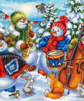Kryželiu siuvinėjimo komplektas „Linksmas orkestras“, 25×32 cm - kaSiulai.lt